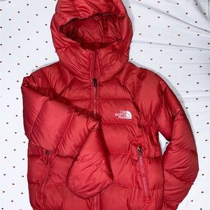North face pink puffer jacket